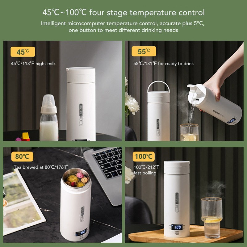 Travel Electric Kettle 450ml Temperature Control Portable Small Tea Coffee