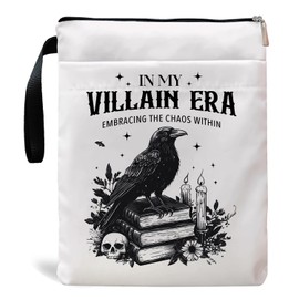 Funny Stars Hollow Theme Book Sleeve, Book Covers with Zipper, Book Lovers, Book Pouch Kindle Protector, Gifts for Women Teacher Librarian Bookworm Bookish-Stars Hollow Connecticut (White-A, Large)