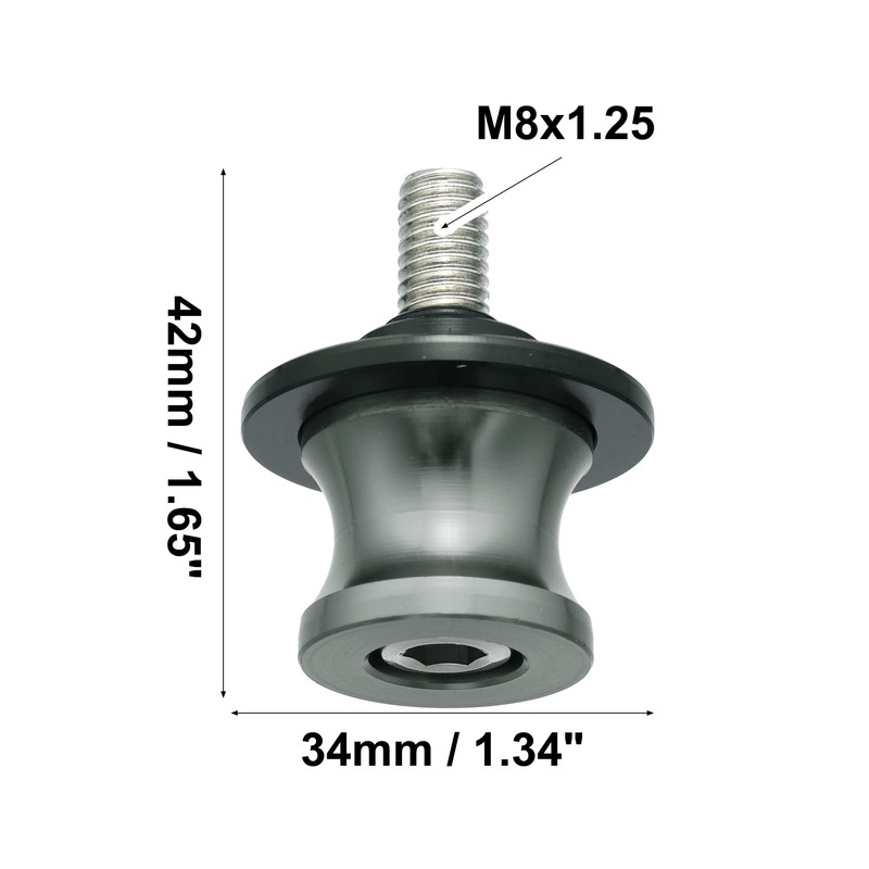 X AUTOHAUX 2pcs 8mm Motorcycle Rear Stand Swing Arm Spool