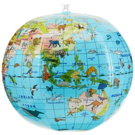 CALY - Inflatable globe "Animals" 30 cm - A globe to discover the world with! The animal kingdom and the multitude of continents they belong to at your fingertips! - English - 057B