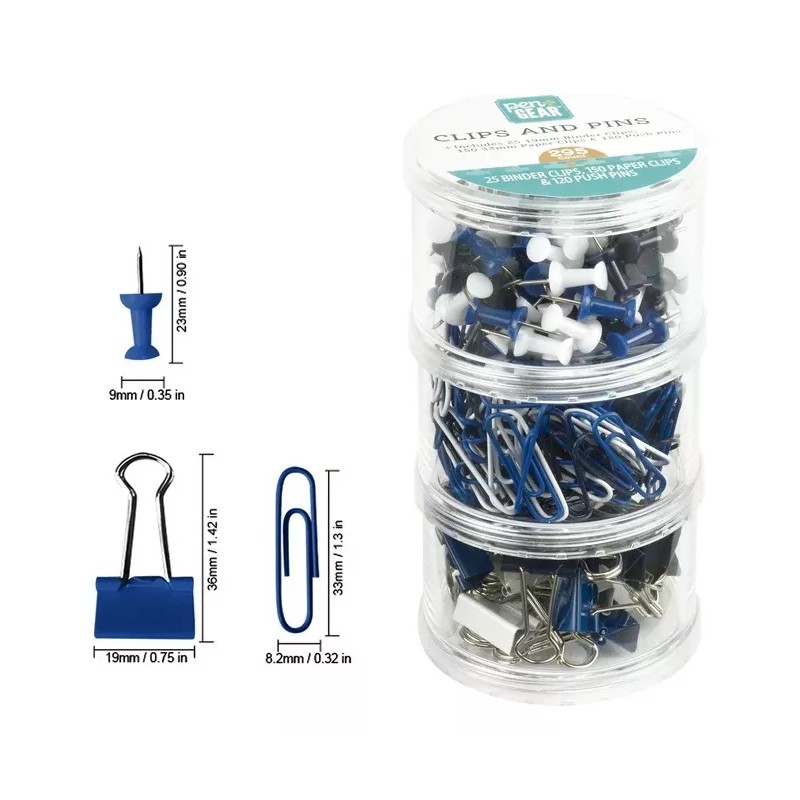 Pen Gear Set De Clips, Sujetadores Y Pines 295 Piezas