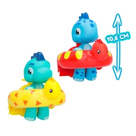 BLOOPIES Floaties Dinos 2 Water dolls Atlas and Artie; They squirt Water and blow Bubbles - Bath toy for Boys and Girls