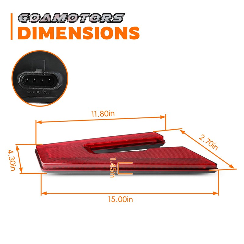 GoaMotors Set of 2 LED Taillights, Left and Right Red
