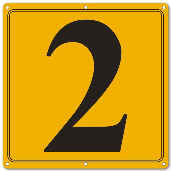 i-CowFun Premium Aluminum Number Signs 2, Metal 12" X 12"