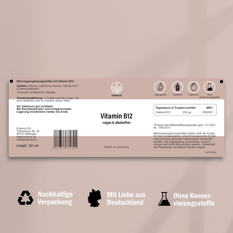 Vitamin B12 Drops - 250 μg per Daily Dose -