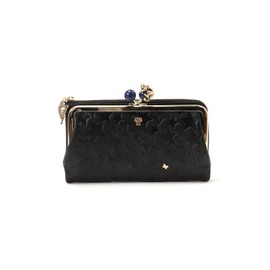 ANNA SUI Women's Leather Wallet, Black