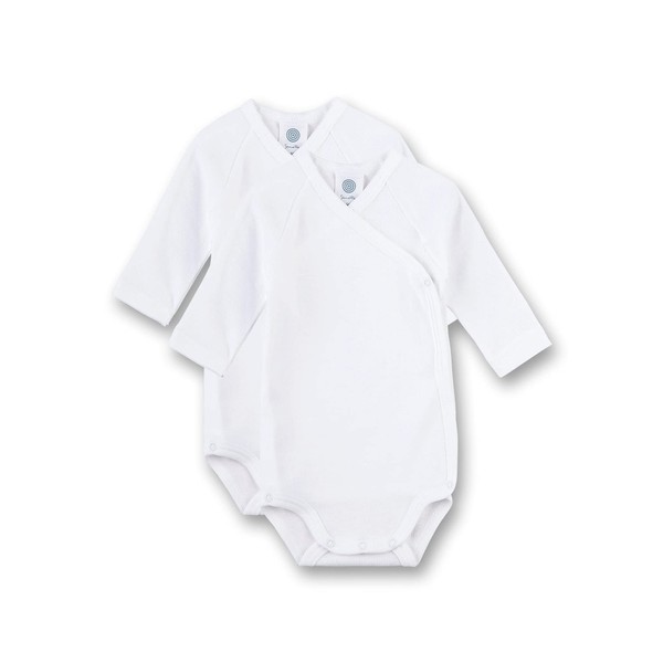 Sanetta Wrap Bodysuit Long Sleeve (Double Pack) White | Sustainable