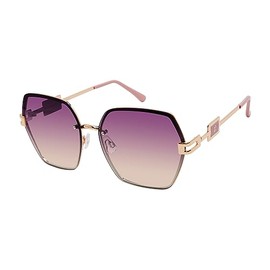 Rocawear R3407 Geometric Metal UV400 Protective Hexagonal Sunglasses. Gifts for Women with Flair, 60 mm, Rose Gold & Rose