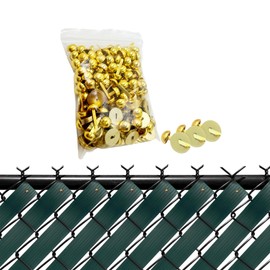 HTTMT- Gold Brass Fasteners for Chain Link Fence View Blocking Privacy Tape Weave