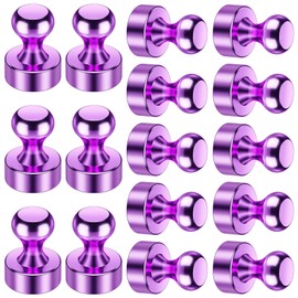 VNDUEEY 16 Pack Purple Fridge Magnets, Refrigerator Magnets Strong Whiteboard Magnet, Small Magnet for Fridge, Magnetic Push Pins for Home, Office, School, Locker, Adult
