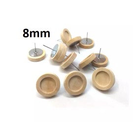 Unbranded 10 pcs. Stainless Iron Earring Posts Studs Settings Cabochons Tacks – 8mm - Wood