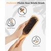 Slick Back Hair Brush, Hair Wax Stick Set - Boar