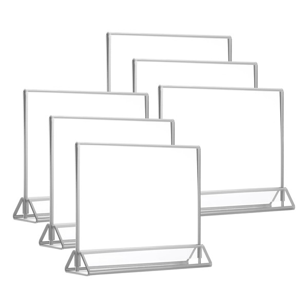 PATIKIL 4x6 Inch Clear Acrylic Sign Holder, 6 Packs Table