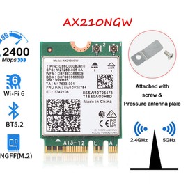 DIGISHUO WiFi 6E Card AX210 Bluetooth 5.2 Tri-Band 5400Mbps Wireless Module for Laptop Support Windows 10/11 64bit