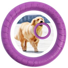Dog Fitness Ring Dog Bite Ring Dog Training Ring,Pet Dog Outdoor Game Agility Exercise Training Equipment,Tug of War Interactive Training Ring for Small Medium Large Dogs (Purple/Large Ring)
