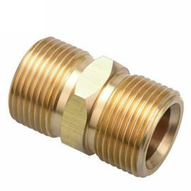 ZYWUOY 2pcs M22 15mm Metric Male to Male Brass Pressure Washer Adapter Hose Coulper Fitting Connector