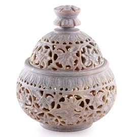 NOVICA Jar, Medium, Beige