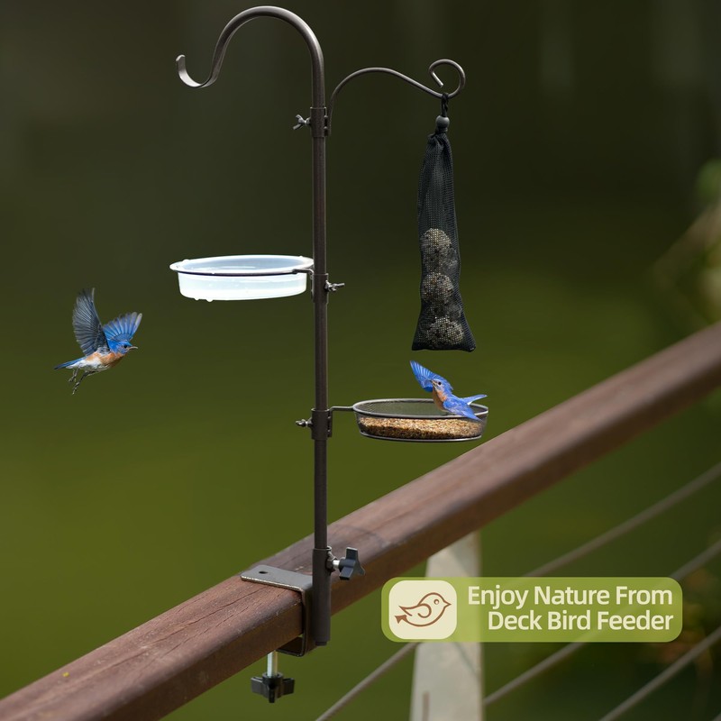 ERYTLLY Deck Hook Bird Feeder Pole Bird Feeder Porch Multi