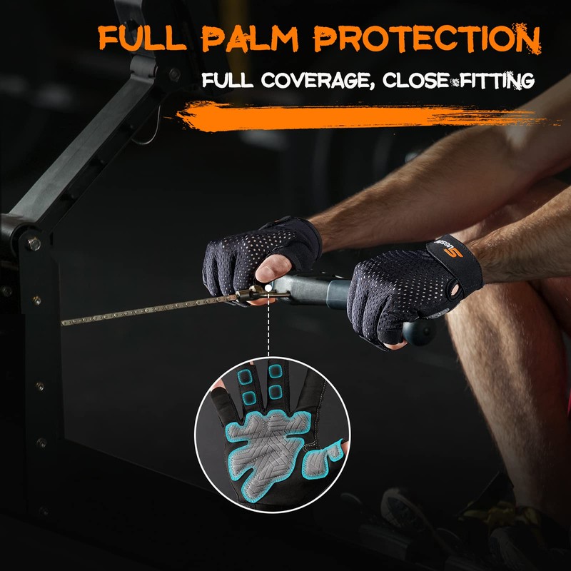 SueStar Workout Gloves for Men Women, Weight Lifting With Full