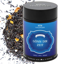 Hallingers Gönn Dir Zeit - Loose Black Tea, Assam - FTGFOP1-2nd Flush (Tin) - Gift in Summer & as a Perfect Barbecue Gift | Birthday Congratulations Recovery Anniversary Friendship
