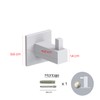 Kon-fort Home Square Bathroom White Towel Hook, 2 Pack Bathroom