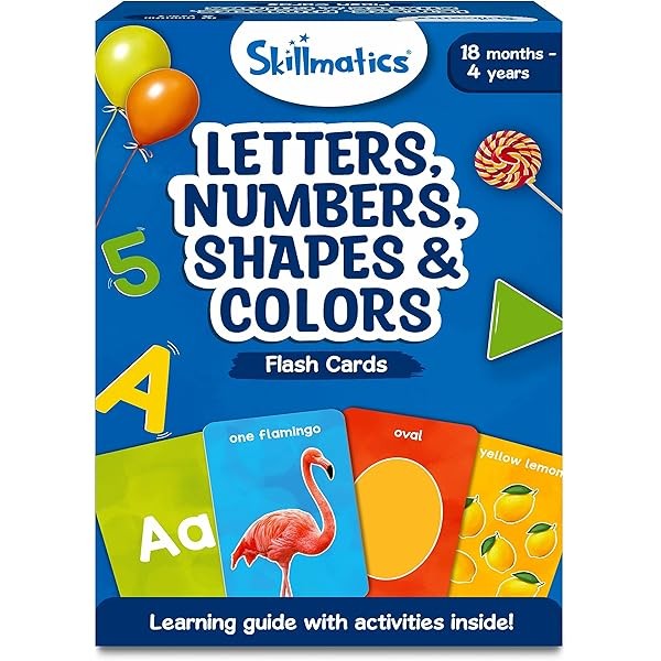 Skillmatics Thick Flash Cards for Toddlers - Letters, Numbers, Shapes