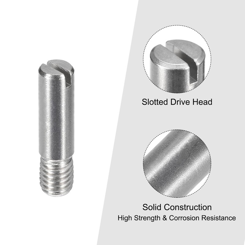 sourcing map 10Pcs M5 x 20mm Slotted Cylindrical Pin 304