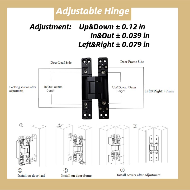 Riyhch 6 inch Hidden Door Hinge, Invisible Door Hinges with