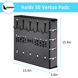 ZCDCP for Nespresso Coffee Pod Holder, Vertuo Pod Holder Drawer Wall Mounted Coffee Pod Organiser (Right(50Pods Capacity))