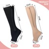 2 Pairs of Open Socks with Zip, Toeless Support Socks,
