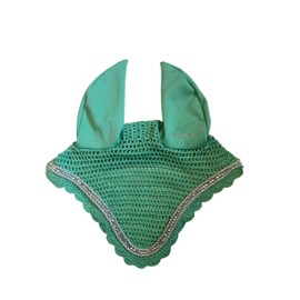 TGW RIDING Horse Ear Bonnet/Net/Hat/Horse Hood/Mask Horse Veil Horse Ear Bonnet (Full, Apple Green)