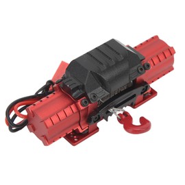 RC Car Winch Professional Aluminium Alloy High Simulation RC Car Dual Motor Winch for RC Cars Red