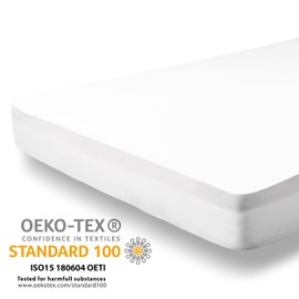 Lotusein Waterproof Mattress Protector 60 x 120 cm Fitted - Hygienic Breathable Mattress Topper, Crinkle-Free Mattress Protector, Anti Dust Mite Mattress Topper (Oeko-Tex® Standard 100)