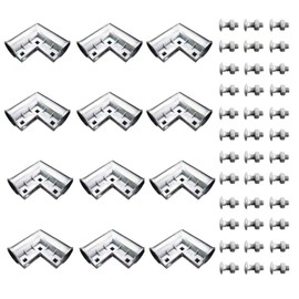 Quantfire Aluminum Chain Link Fence Gate Corner, Gate Elbow for 1-3/8" x 1-3/8" Outdoor Diameter Pipe, Pressed Gate Corner Include Bolts, 12 Packs