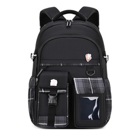 cotmcor Kids Backpack for Girls Teens, Kawaii Backpack for School, Cute Bookbag for Primary Elementary with Accessories, Black