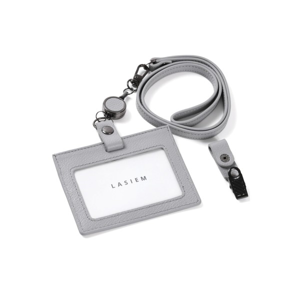 LASIEM Men's ID Card Holder, Pass Case, Genuine Leather, With