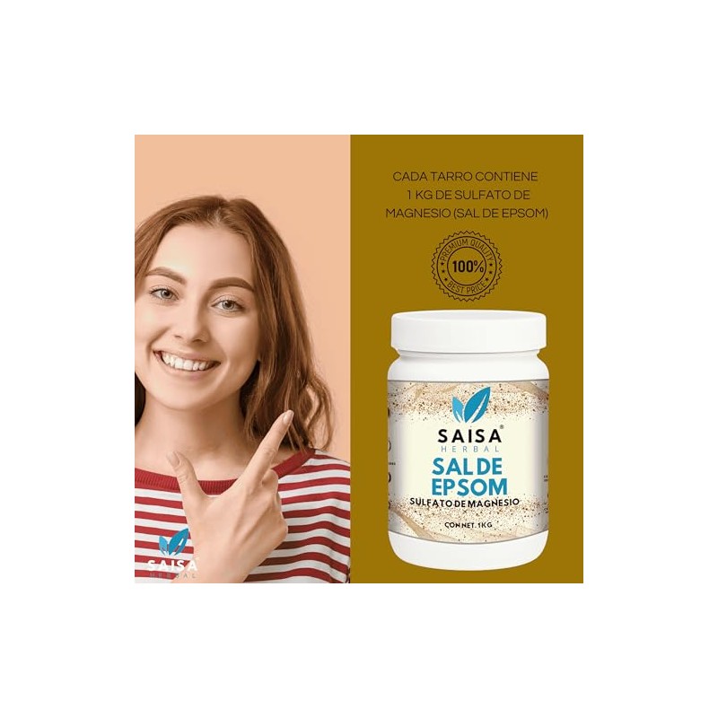 Sulfato De Magnesio 1 kg Sal De Epsom Suplemento Alimenticio
