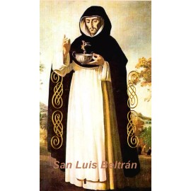 San Luis Beltran Tarjeta de Rezo Italiana Oracion con Ensalmo y Rogativa Laminad
