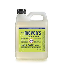 MRS. MEYER'S Mrs. Meyer's Clean Day Liquid Hand Soap Refill, Cruelty Free and Biodegradable Hand Wash Made with Essential Oils, Lemon Verbena Scent, 975 ml
