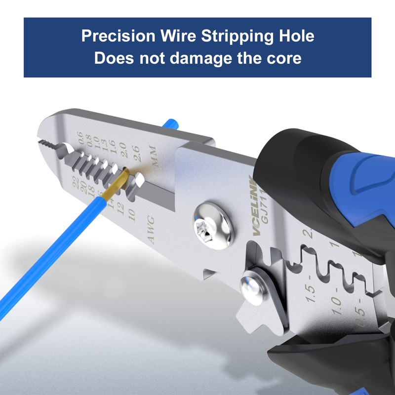 VCELINK 3 in 1 Wire Stripper Cutter Electricial, 6 inch