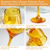 GLAZVIA Amber Wine Glasses Set of 6, 14oz Stemmed Glasses,