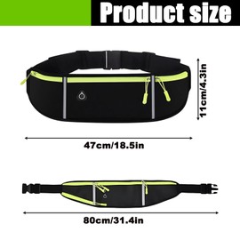 MOAZIFI Laufgürtel Handy - Leichter Sportgürtel Mit Handytasche Für Damen & Herren, Nicht Rutschende Bauchtasche Für Fitness, Laufsport, Radfahren, Outdoor, Schwarz