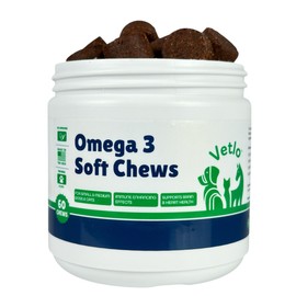 Omega 3 Fish Oil for Dogs | Dog Skin and Coat Supplement | Omega 3 for Dogs | Shiny Coats Dog | Skin Allergy Relief for Dogs | Dog itching Skin Relief Chews | EPA 228mg and DHA 155 mg | Vitamin E