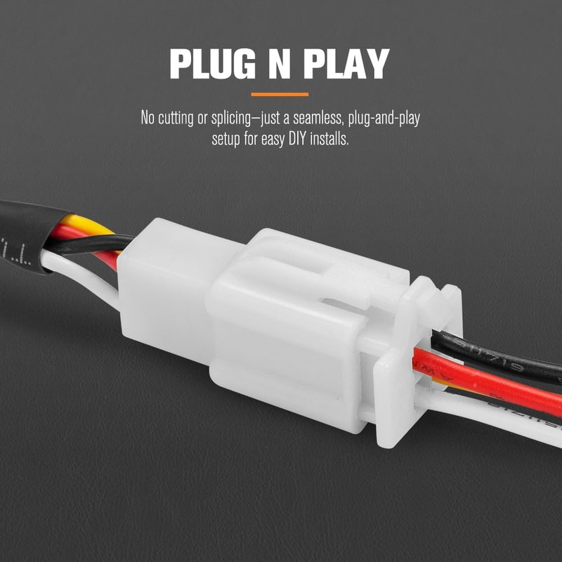 Lightfox 2 Way High Beam Wiring Harness w/DT 3-Pin Connectors