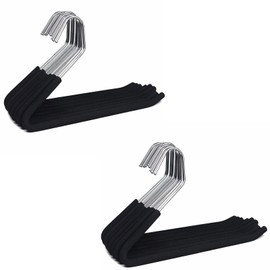 Huji Heavy Duty Open Ended Easy Slide Chrome Trouser Hangers Organizers (20 Open Ended Easy Slide Hangers)