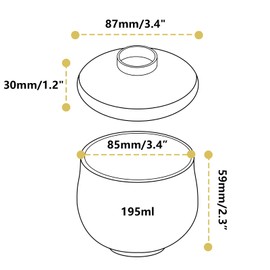 Cinf Japanese Snack 6 oz Set of 2 Stew Pot With Lid Steam Cuisine Ceramic Serving Soup Bowls Custard Bowl Cup for Egg Vegetable