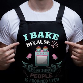 Funny Baking Gifts, Baking Apron for Women, Gifts for Bakers, Kitchen Cooking Apron with 2 Pockets