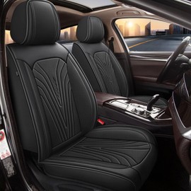 DISUTOGO Seat Covers Fit for Toyota Highlander 2007-2025 2026 Car Seat Covers Full Set Faux Leather Breathable Waterproof Car Seat Cushions (5 Seats, Black)