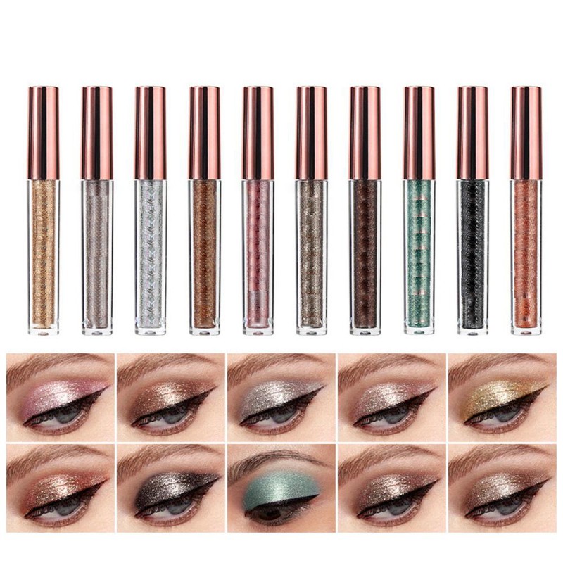 10 Colors Liquid Glitter Eyeshadow Shiny Glitter Liquid Eyeshadow Makeup