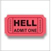 Vinyl Junkie Graphics Hell Ticket Carnival Raffle Sticker (Light red)